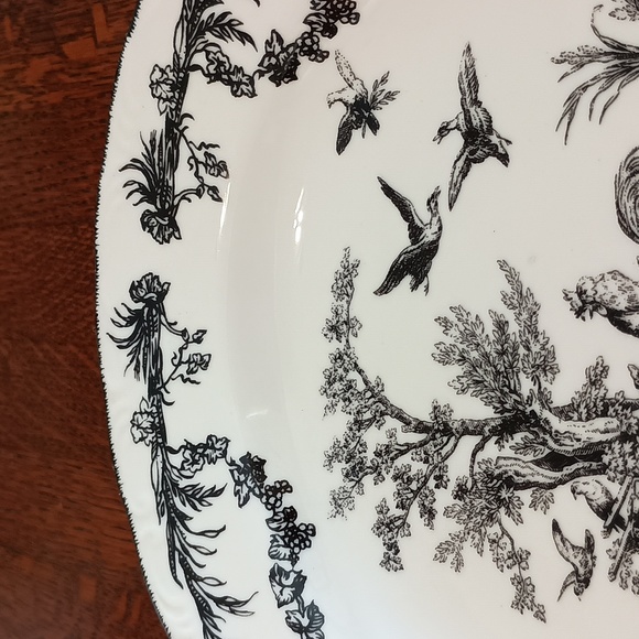 Vtg Aux Au Provence Black White Toile French Country Rooster Soup Bowls b275 - Picture 5 of 5